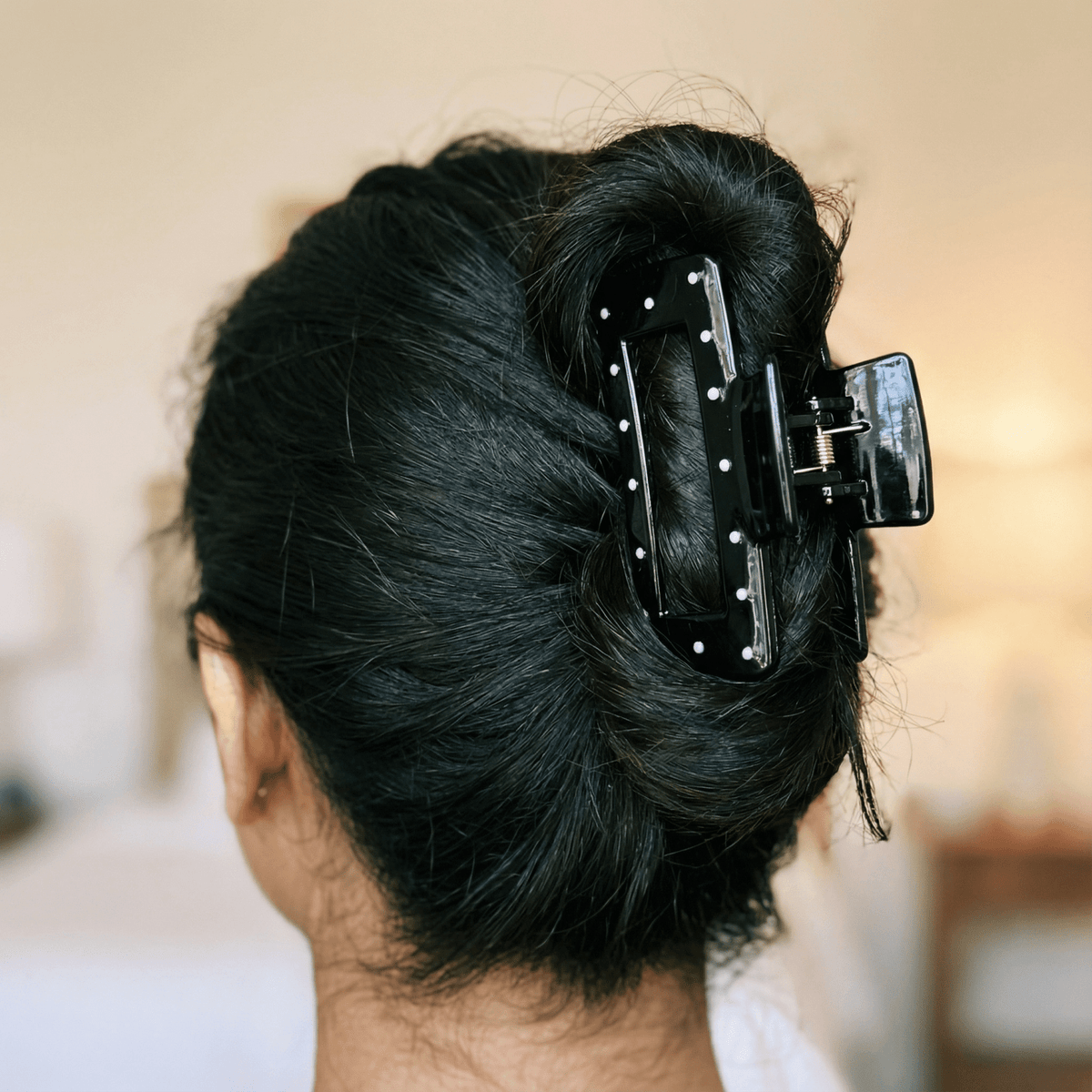 Velvet Claws Uptown Lady in Black Dot Hair Clip - Poppy & Vine