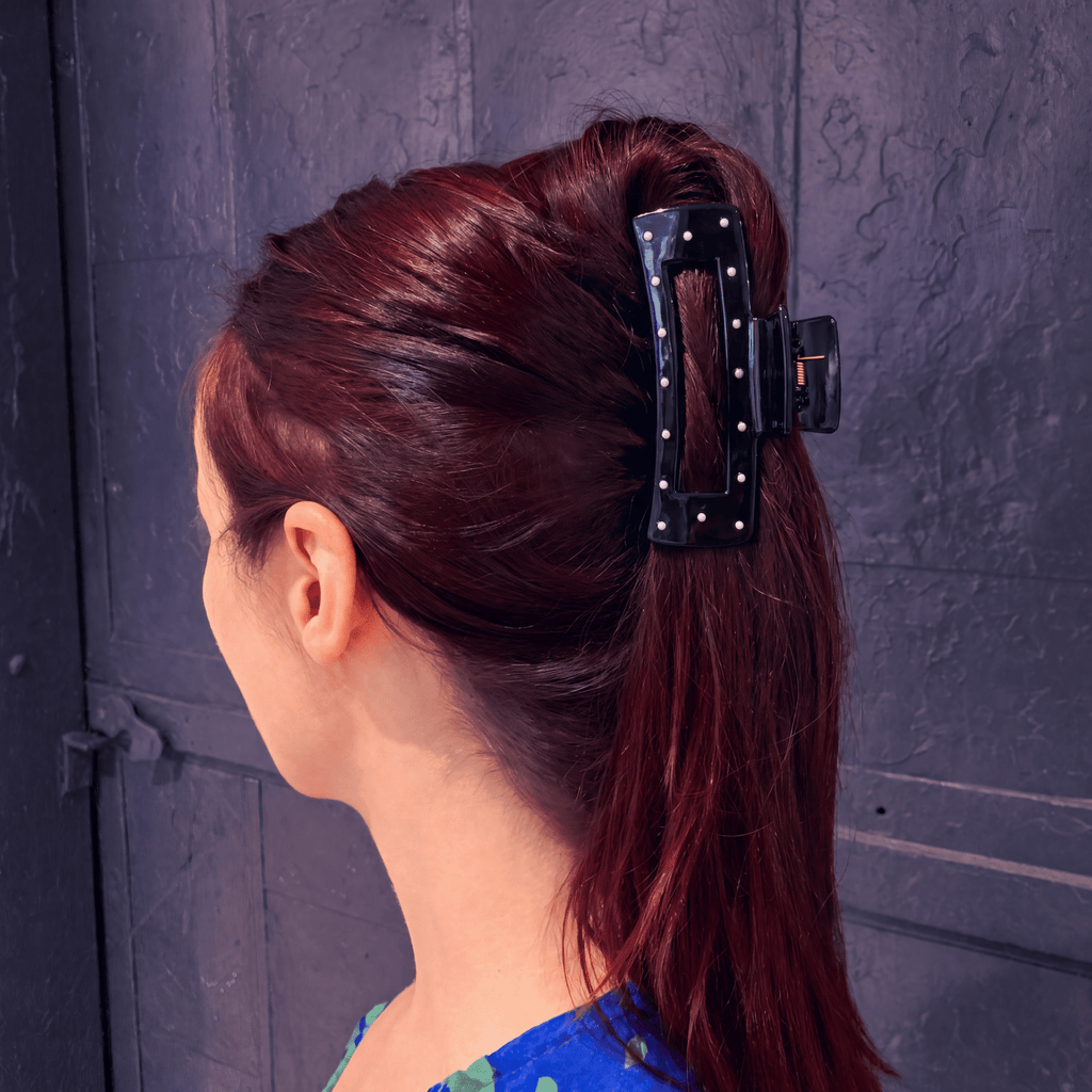Velvet Claws Uptown Lady in Black Dot Hair Clip - Poppy & Vine