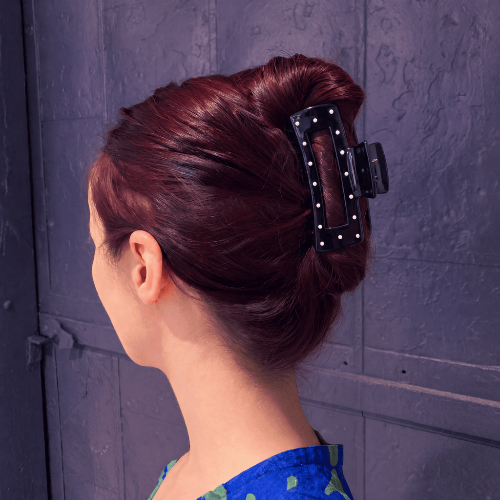 Velvet Claws Uptown Lady in Black Dot Hair Clip - Poppy & Vine