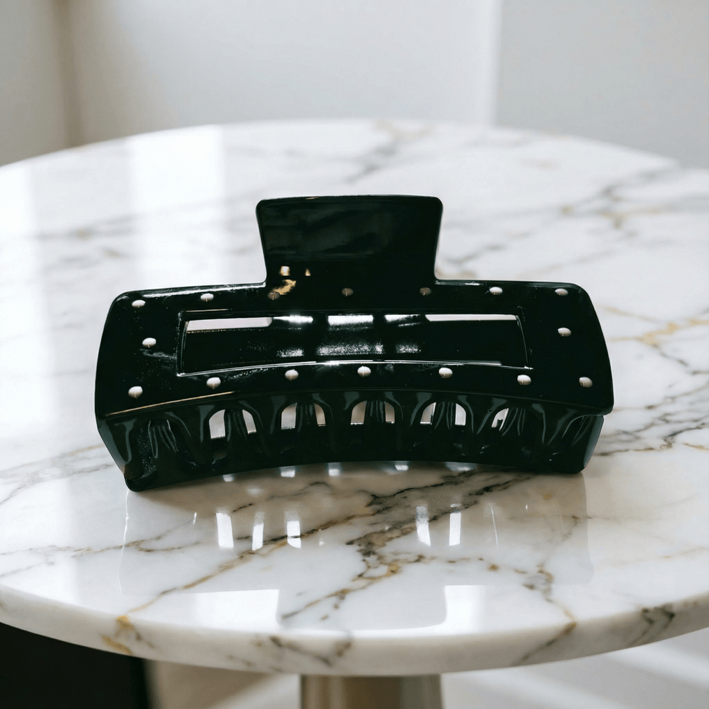 Velvet Claws Uptown Lady in Black Dot Hair Clip - Poppy & Vine