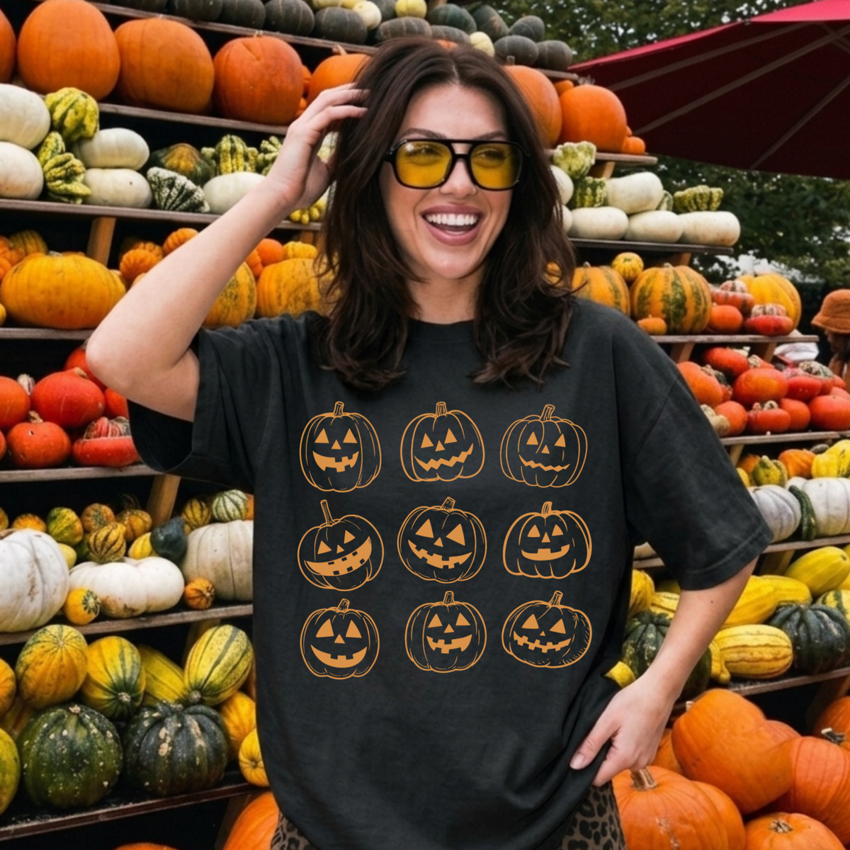 Vintage Orange Jack O' Lantern Pumpkin T-Shirt - Poppy & Vine