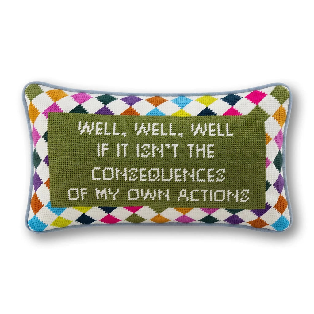 Well Well Well Needlepoint Pillow - Poppy & Vine