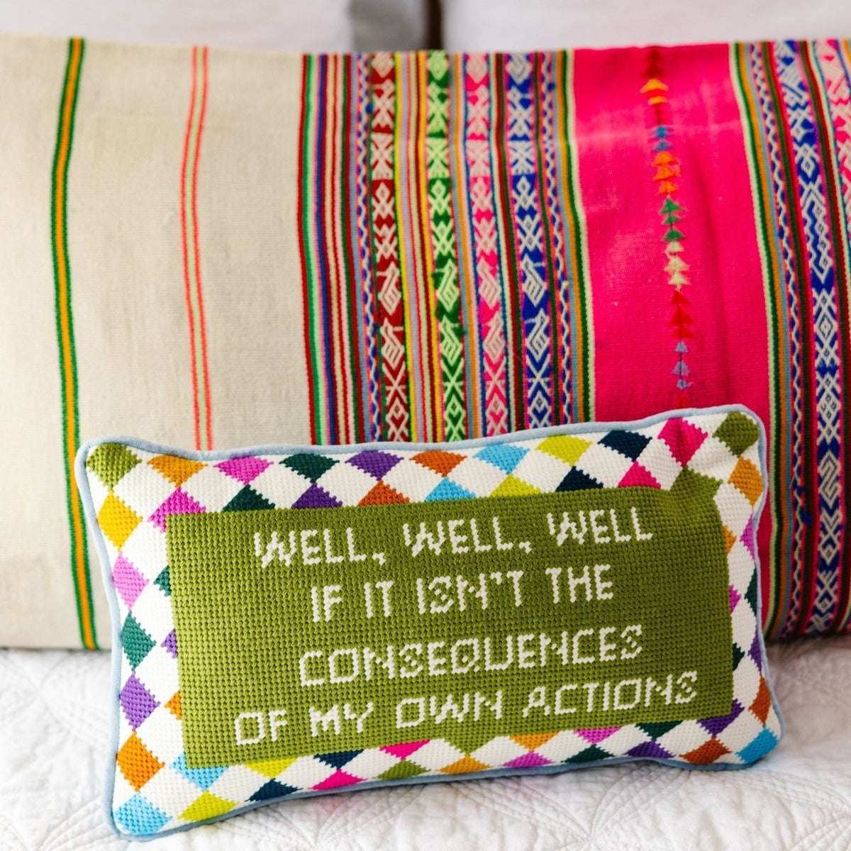 Well Well Well Needlepoint Pillow - Poppy & Vine