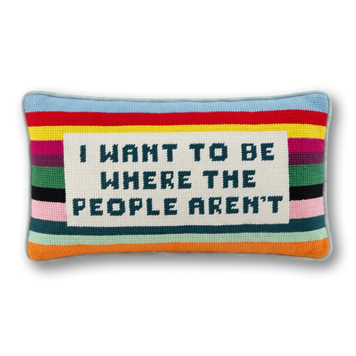 Where the People Aren't Needlepoint Pillow - Poppy & Vine