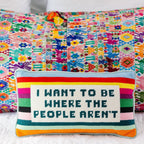 Where the People Aren't Needlepoint Pillow - Poppy & Vine