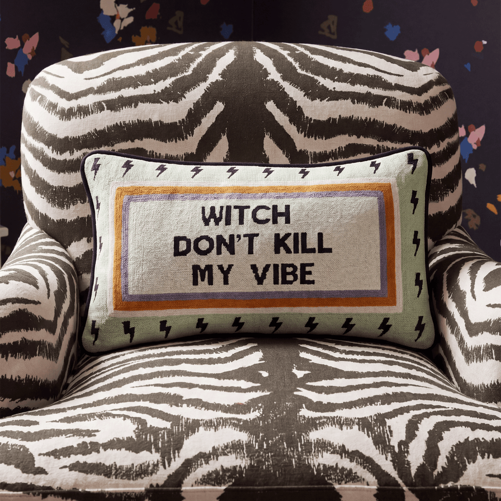 Witch Don't Kill My Vibe Needlepoint Pillow - Poppy & Vine