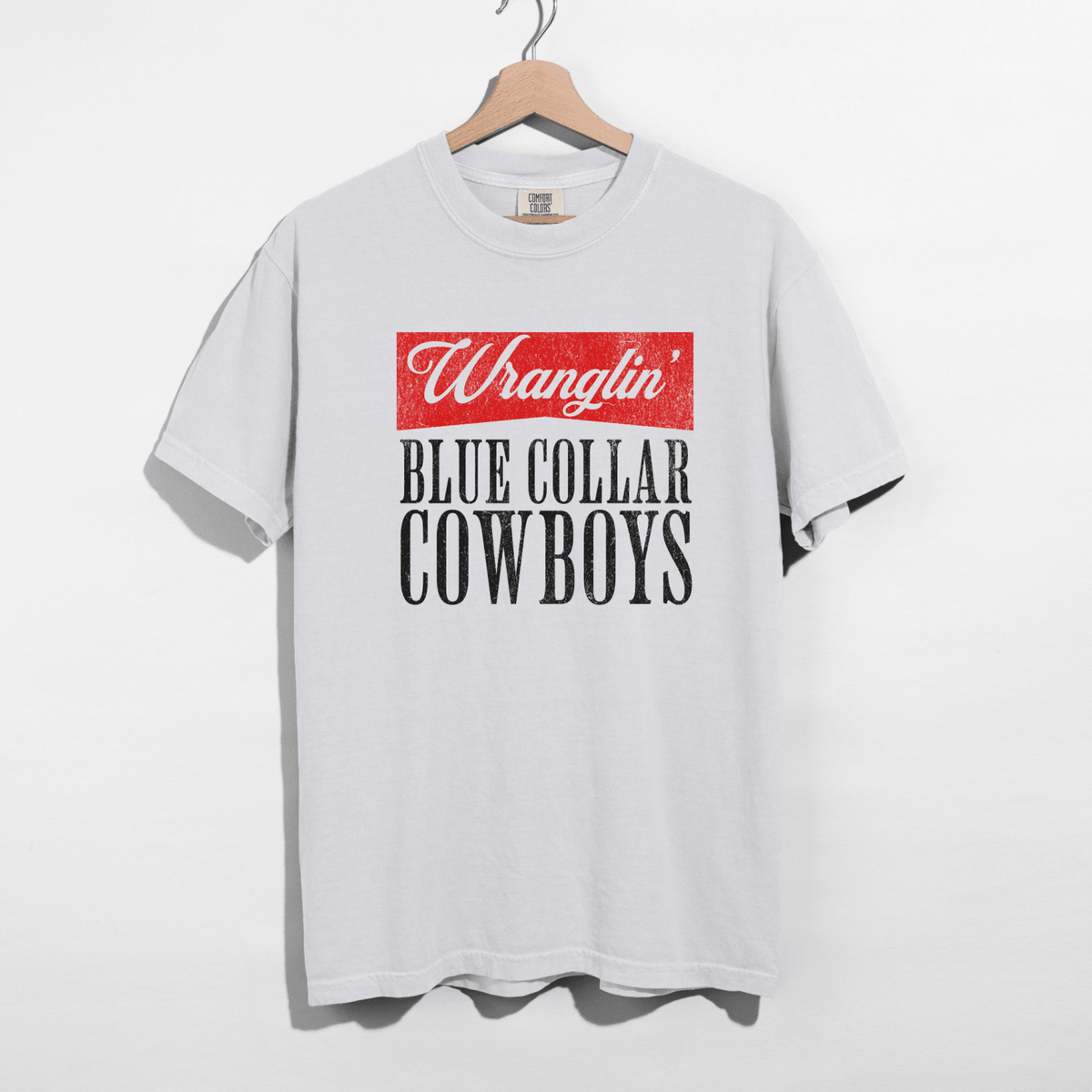 Wranglin’ Blue Collar Cowboys Graphic Tee – Western Rodeo Cowgirl Shirt - Poppy & Vine