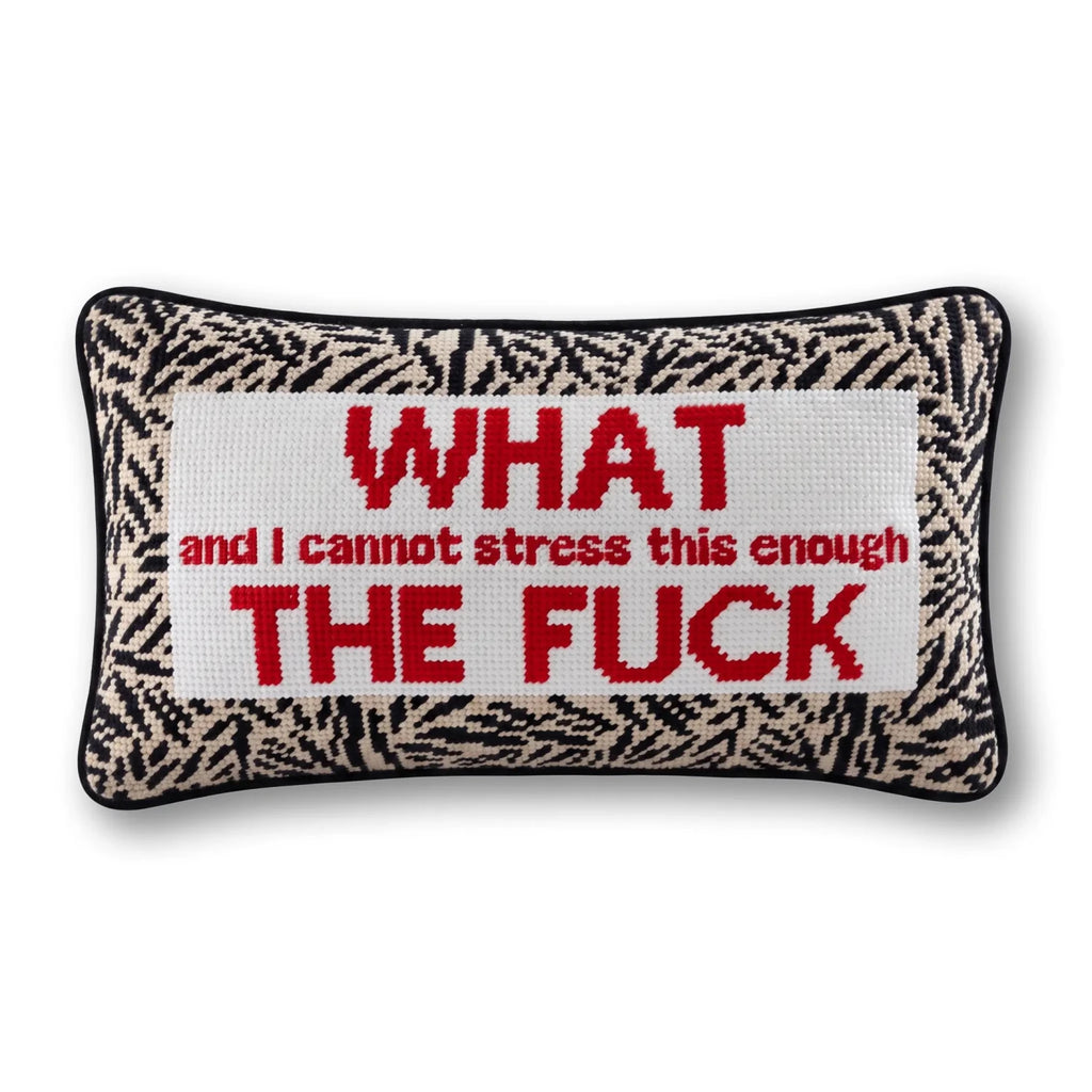 WTF Needlepoint Pillow - Poppy & Vine