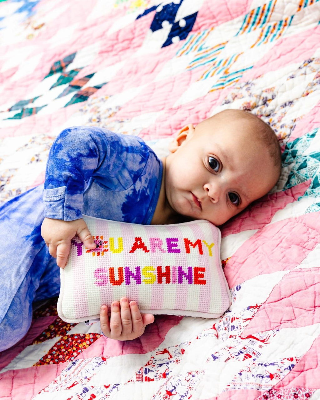 You Are My Sunshine Mini Needlepoint Pillow - Poppy & Vine