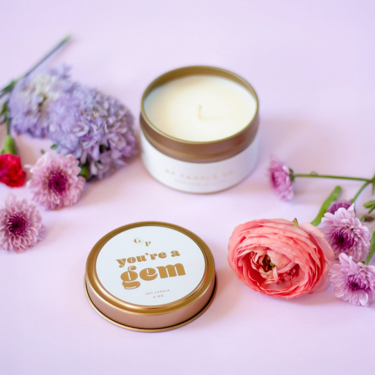 You're A Gem 4 oz. Just Because Candle Tin - Poppy & Vine