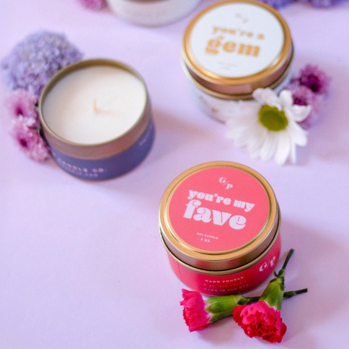 You're My Fave 4 oz. Just Because Candle Tin - Poppy & Vine