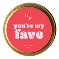 You're My Fave 4 oz. Just Because Candle Tin - Poppy & Vine