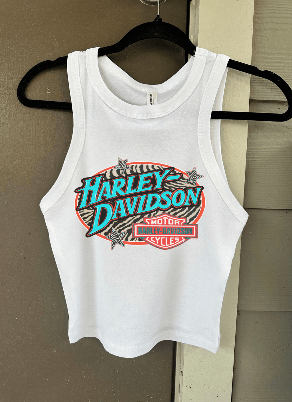 Zebra Harley Cropped Tank - Poppy & Vine