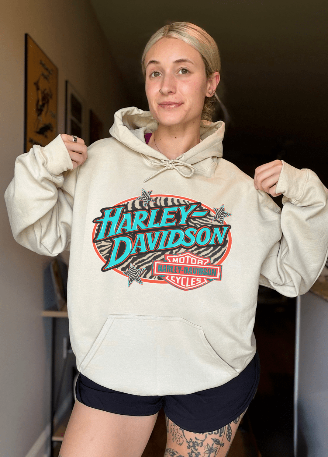 Zebra Harley Hoodie - Poppy & Vine