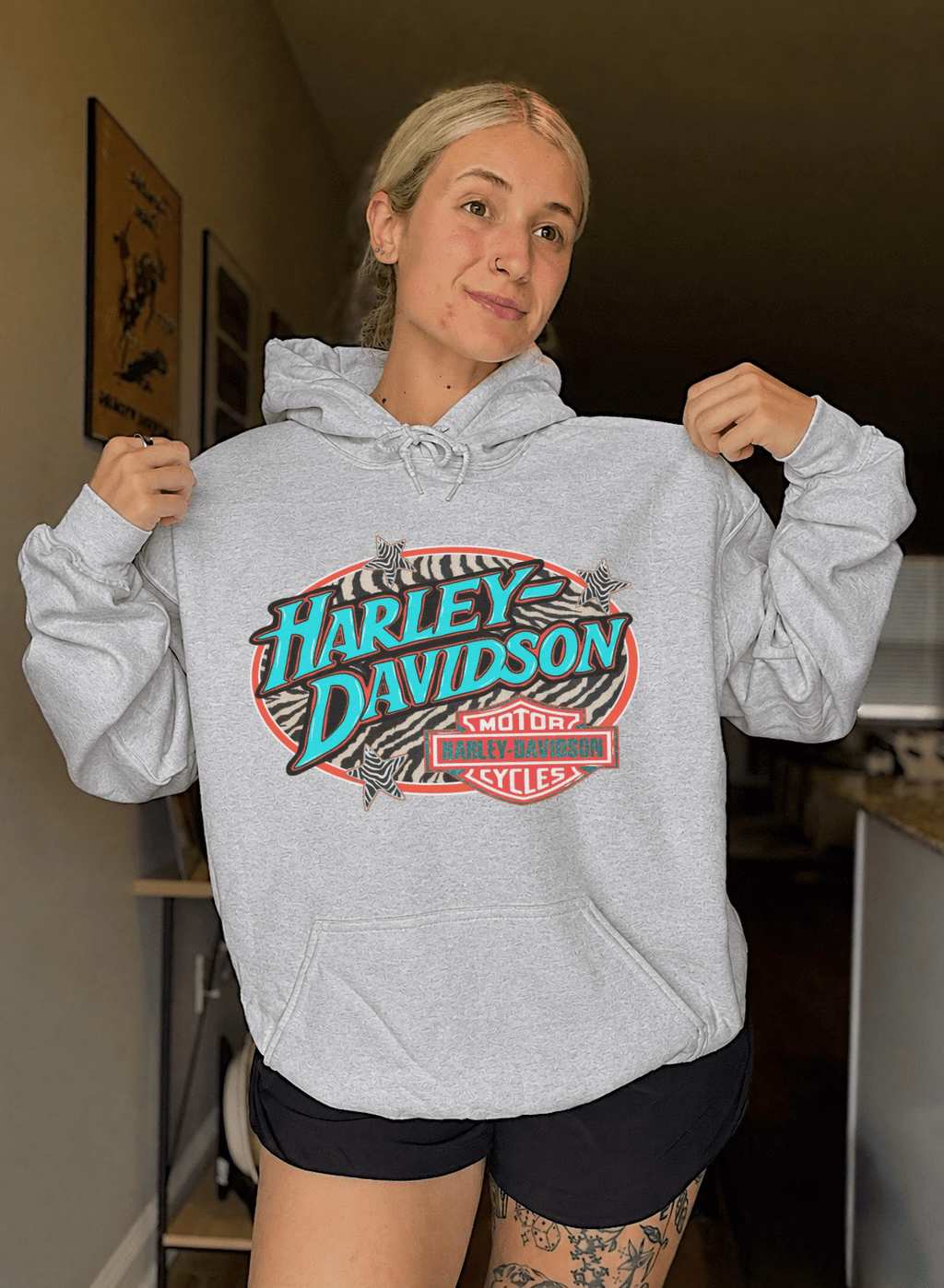 Zebra Harley Hoodie - Poppy & Vine